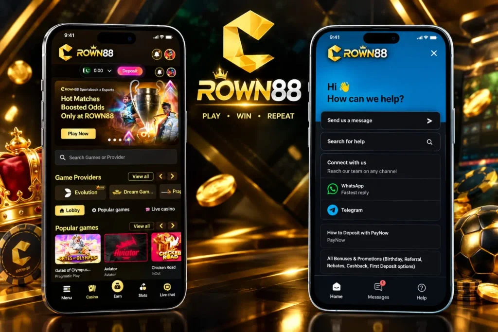 CROWN88 Game dashboard interface