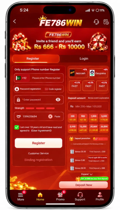 FE 786 Win Game promotional offers