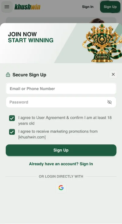 KhushWin Game Sign Up Registration